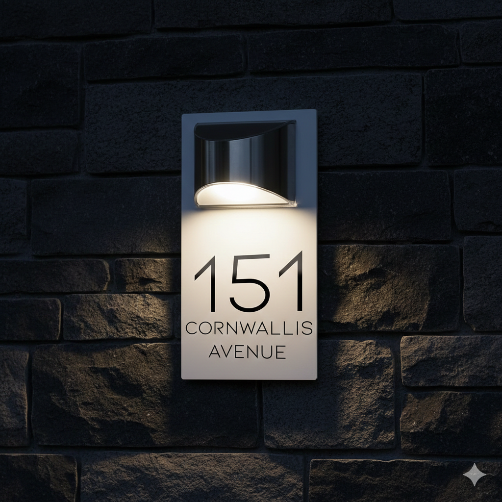 Blitztech Exalted LED Solar Modern House Numbers Plaque 280mm x 160mm