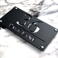 K Smart Sign Luxe A4 Custom House Numbers Plaque Black 28x14cm