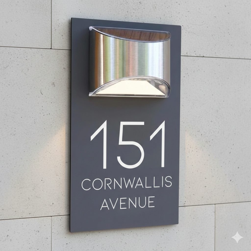 Blitztech Exalted LED Solar Modern House Numbers Plaque 280mm x 160mm