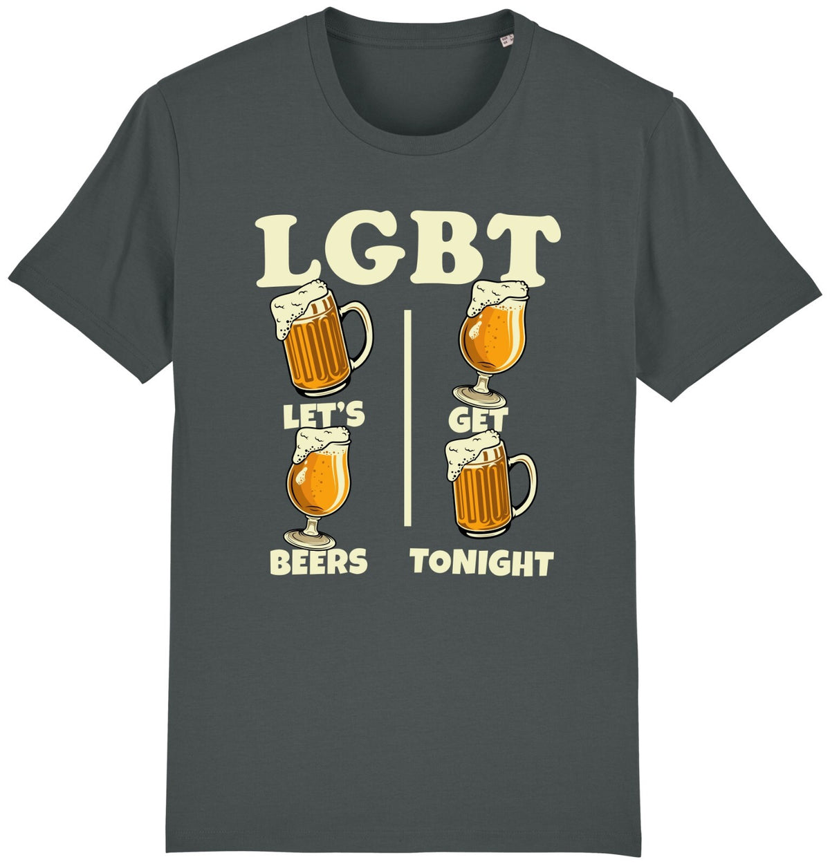 Fruit of the Loom Men's LGBT Let's Get Beers Tonight Graphic T-Shirt