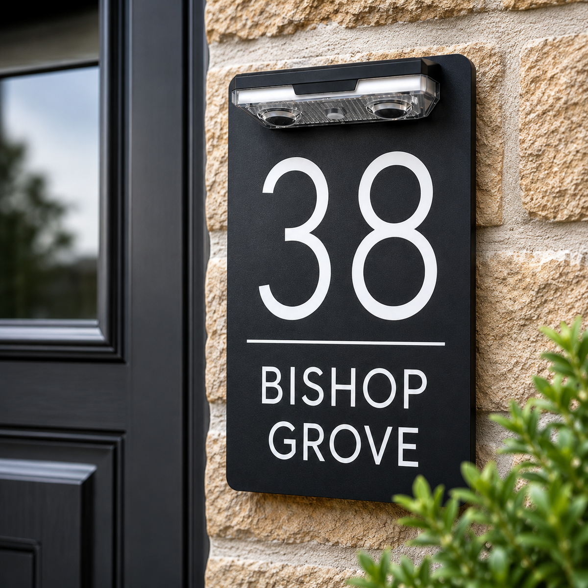 Personalised Door Numbers Signs Custom House Number Plaque Black 20x13cm