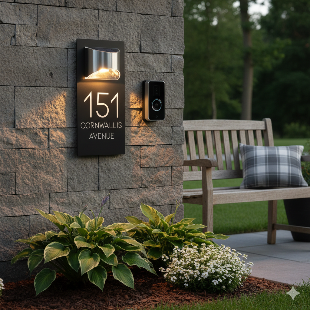 Blitztech Exalted LED Solar Modern House Numbers Plaque 280mm x 160mm