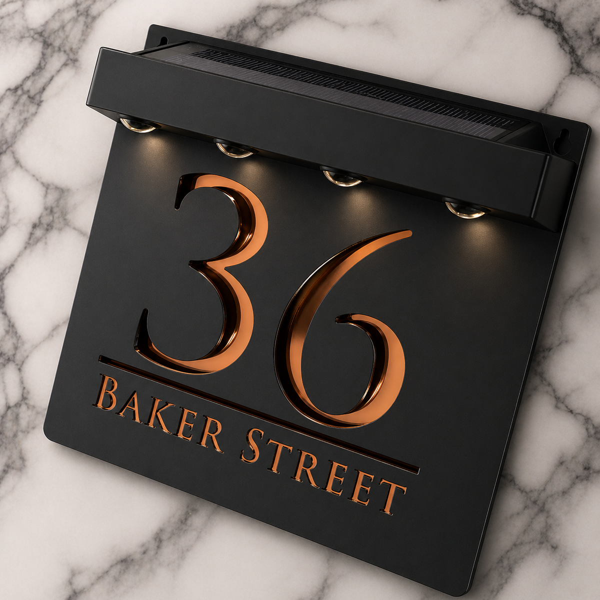 Bellissima LED House Numbers Address Plaque 180mm x 180mm