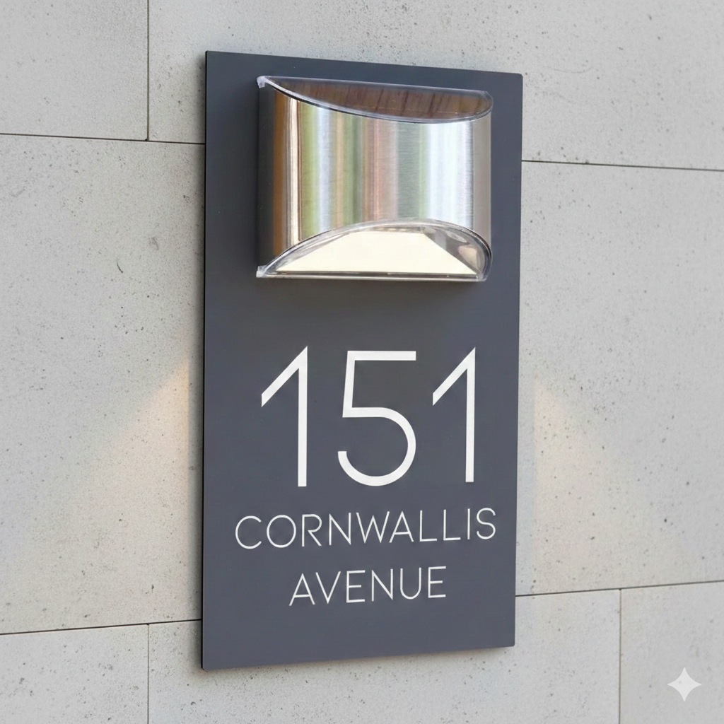 Blitztech Exalted LED Solar Modern House Numbers Plaque 280mm x 160mm