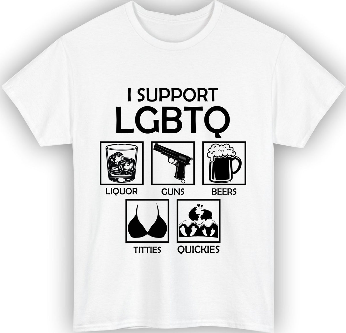 Men's I Support LGBTQ Meme Graphic Novelty T-Shirt