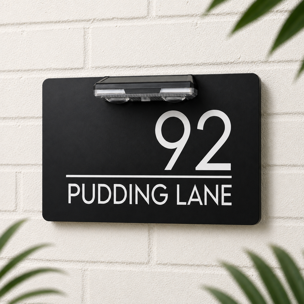 Personalised Door Numbers Signs Custom House Number Plaque Black 20x13cm