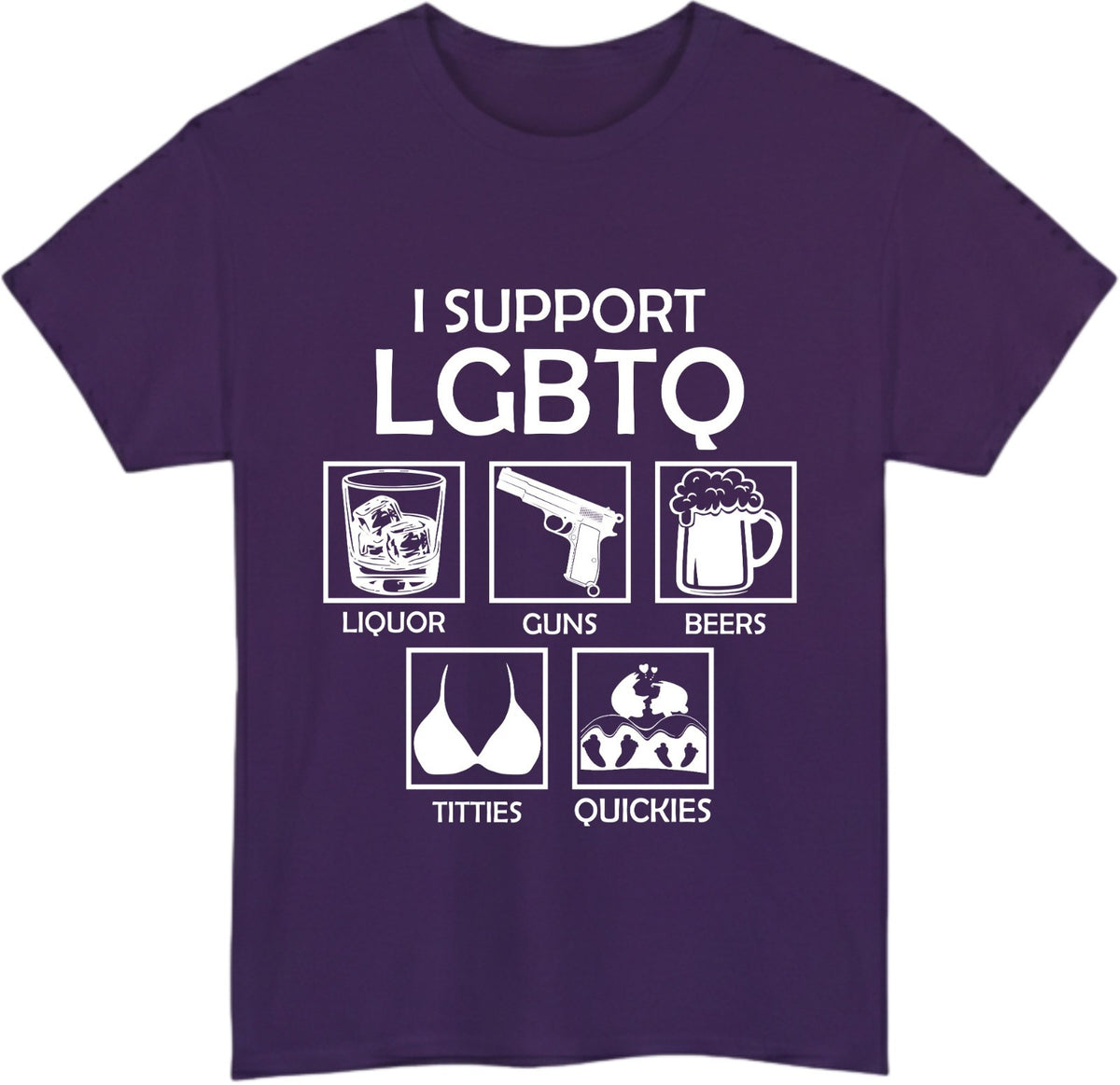 Men's I Support LGBTQ Meme Graphic Novelty T-Shirt