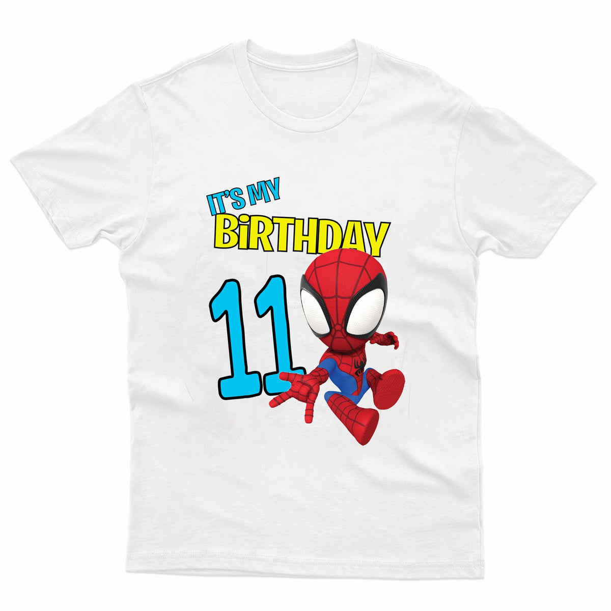 Kids Superhero Birthday Celebration Cotton Crew Neck T-Shirt