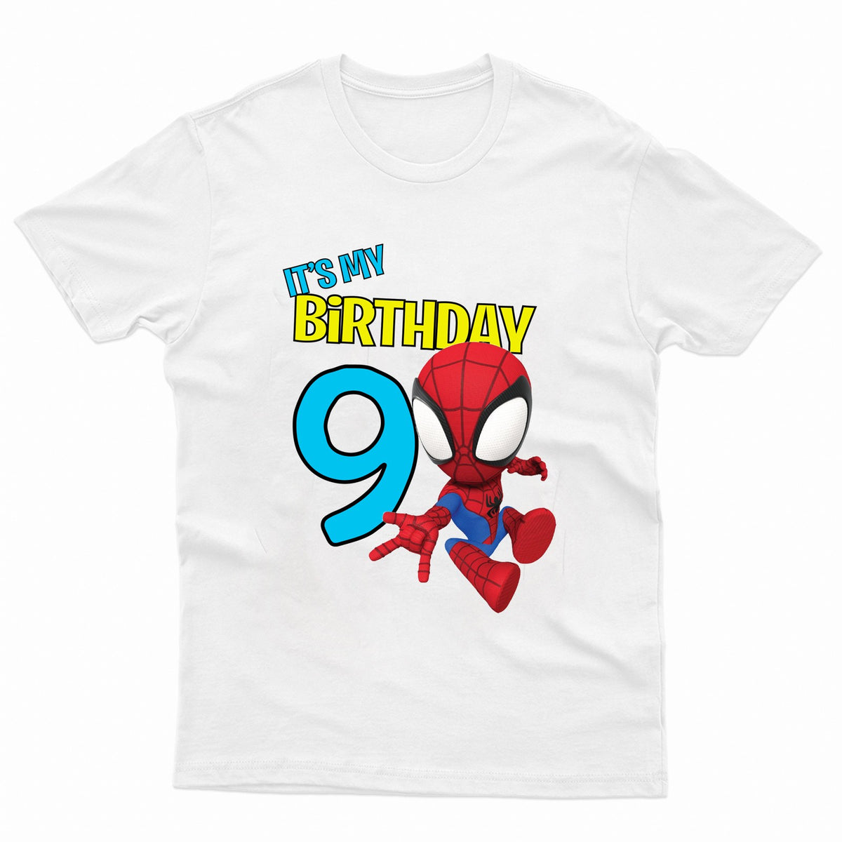 Kids Superhero Birthday Celebration Cotton Crew Neck T-Shirt