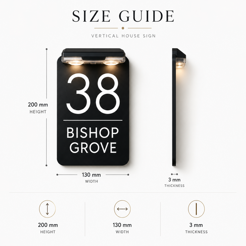 Personalised Door Numbers Signs Custom House Number Plaque Black 20x13cm