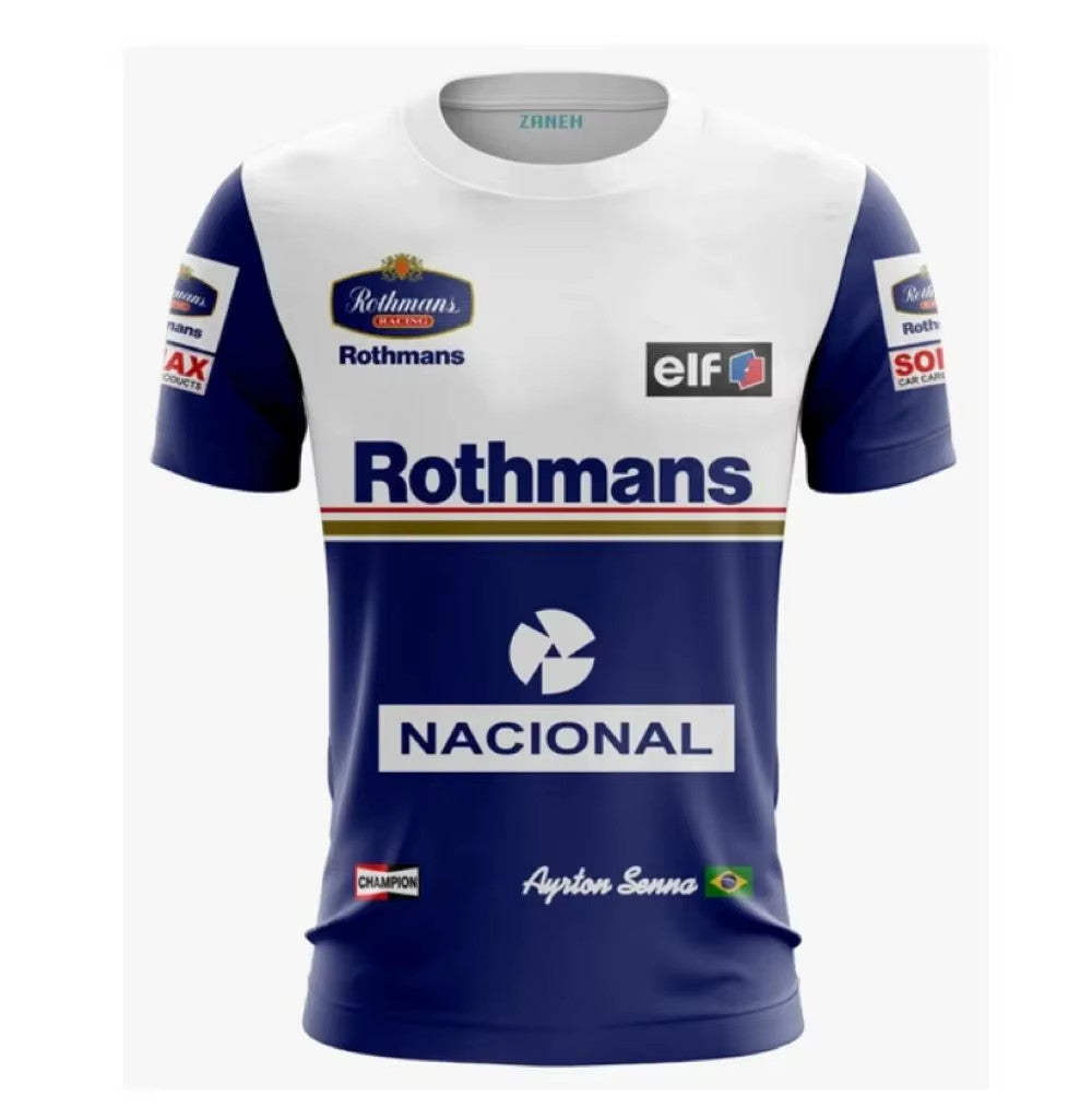 Ayrton Senna Men's Retro 1990s Williams F1 T-Shirt