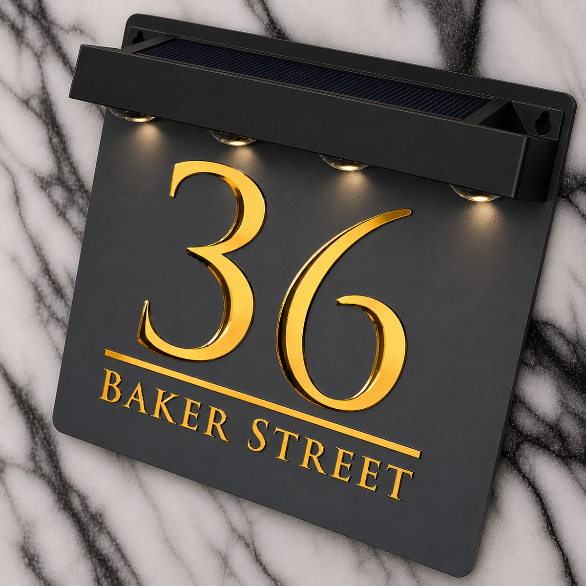 Bellissima LED House Numbers Address Plaque 180mm x 180mm
