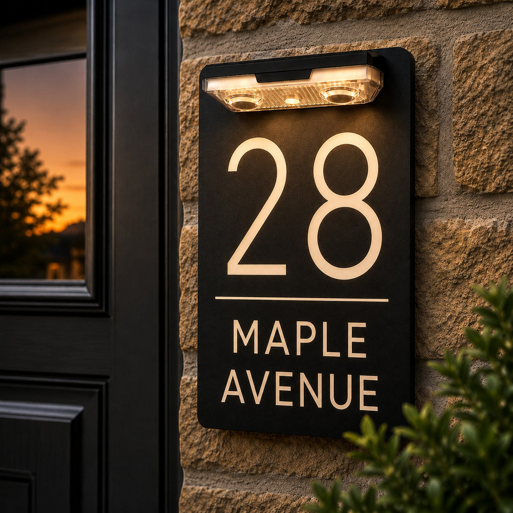 Personalised Door Numbers Signs Custom House Number Plaque Black 20x13cm