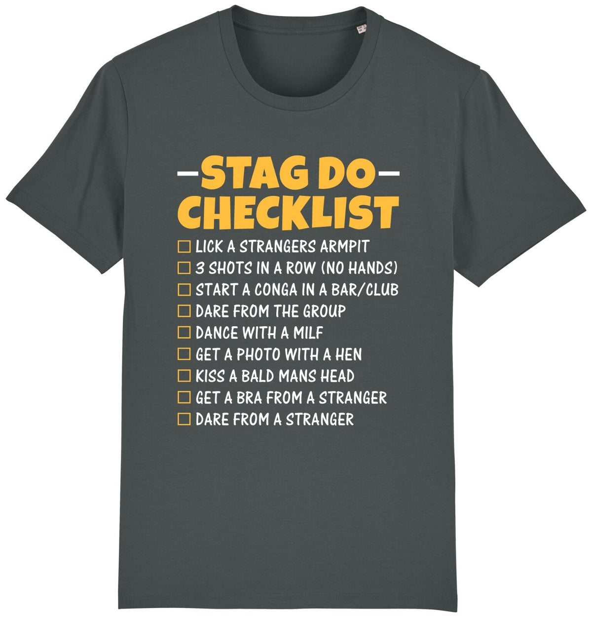 Fruit of the Loom Men's Stag Do Checklist Graphic T-Shirt