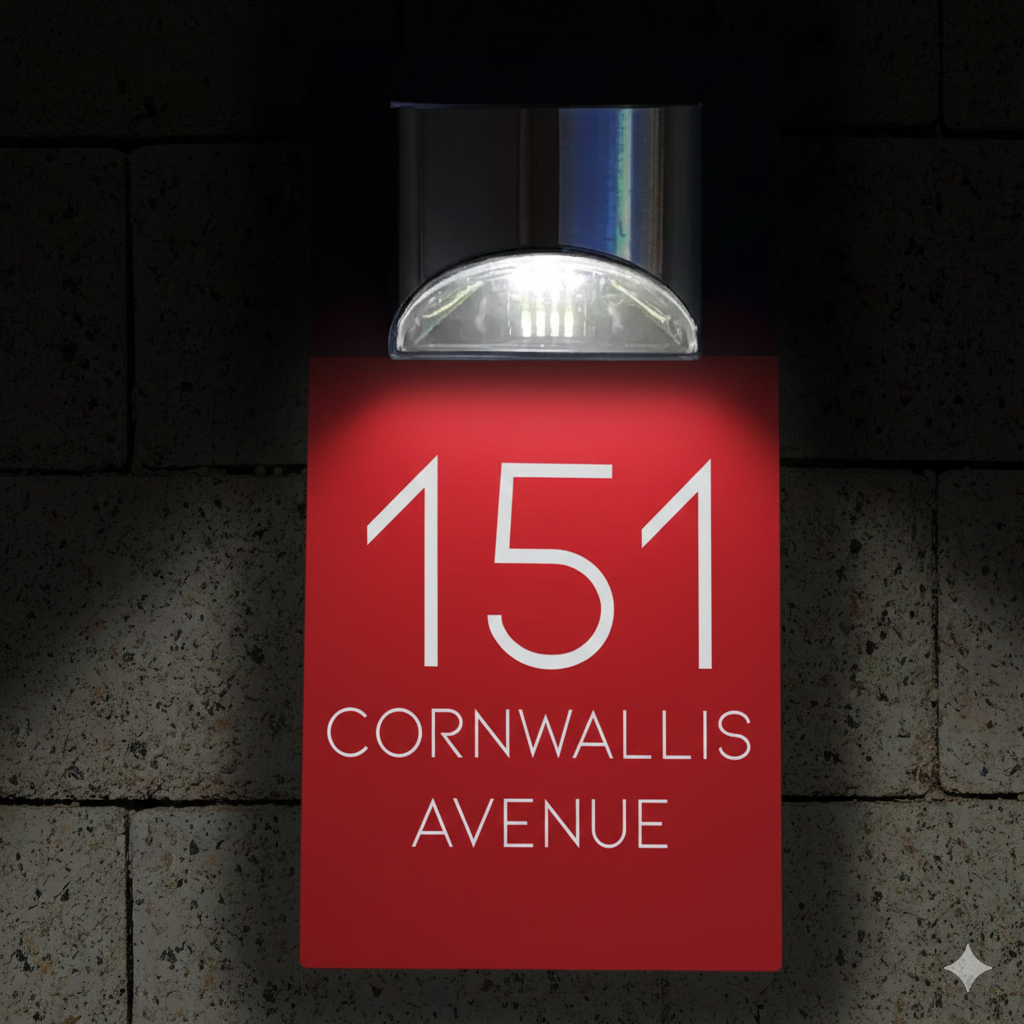 Blitztech Exalted LED Solar Modern House Numbers Plaque 280mm x 160mm