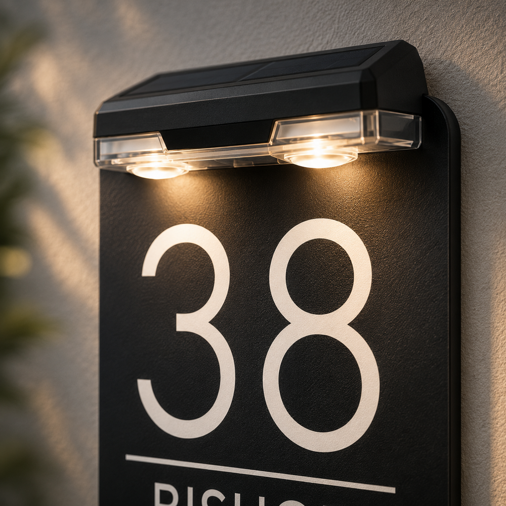 Personalised Door Numbers Signs Custom House Number Plaque Black 20x13cm