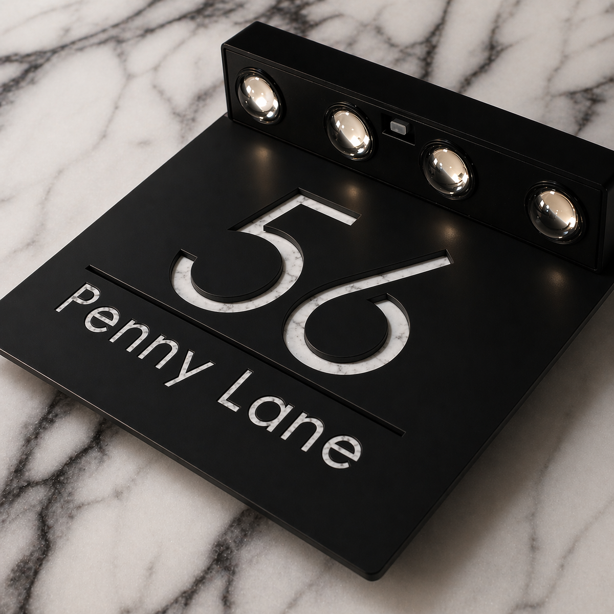 Bellissima LED House Numbers Address Plaque 180mm x 180mm