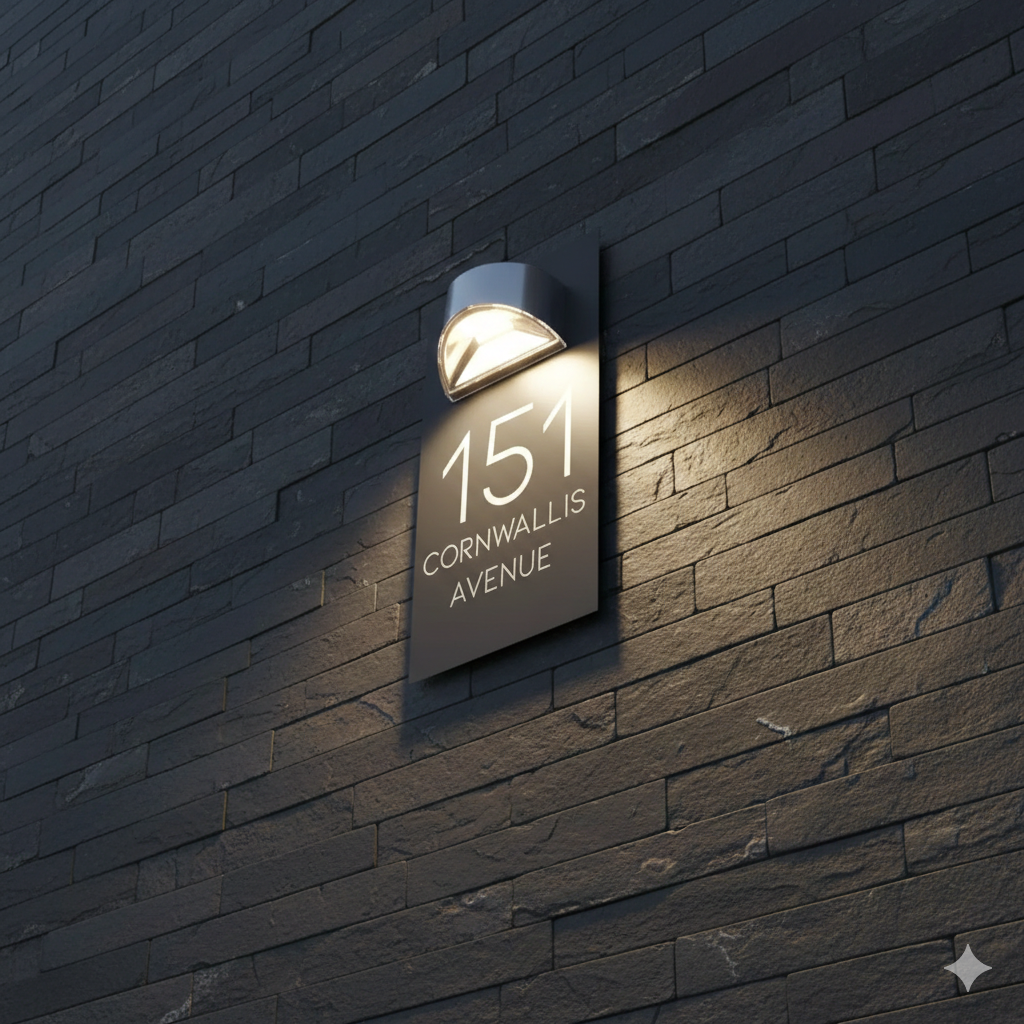 Blitztech Exalted LED Solar Modern House Numbers Plaque 280mm x 160mm