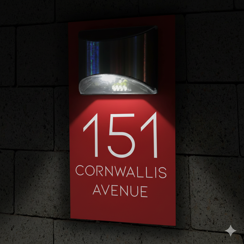 Blitztech Exalted LED Solar Modern House Numbers Plaque 280mm x 160mm