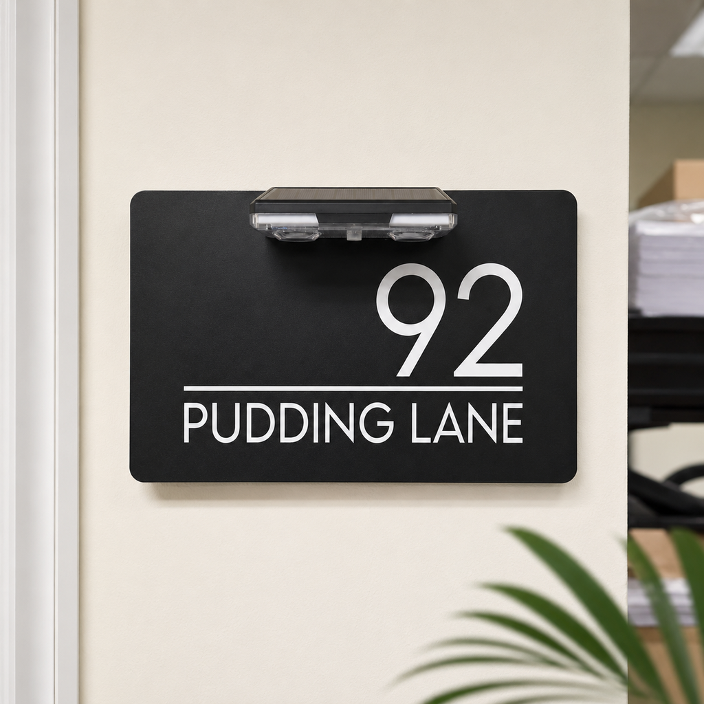 Personalised Door Numbers Signs Custom House Number Plaque Black 20x13cm