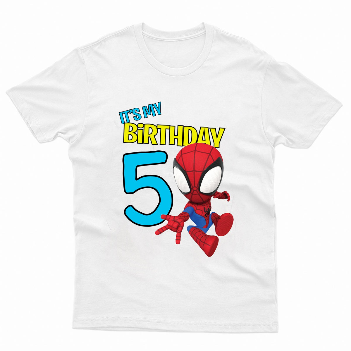 Kids Superhero Birthday Celebration Cotton Crew Neck T-Shirt