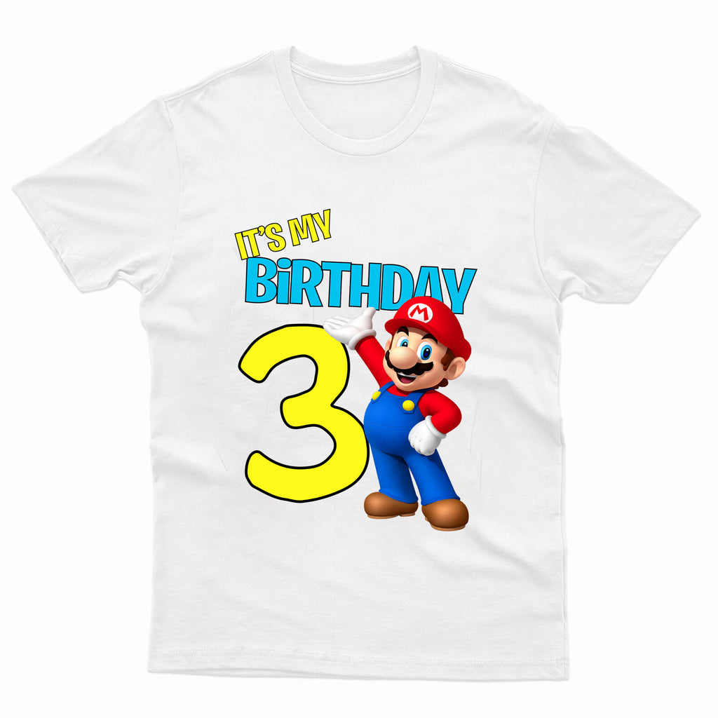 Kids' Mario It's My Birthday Gaming Graphic T-Shirt