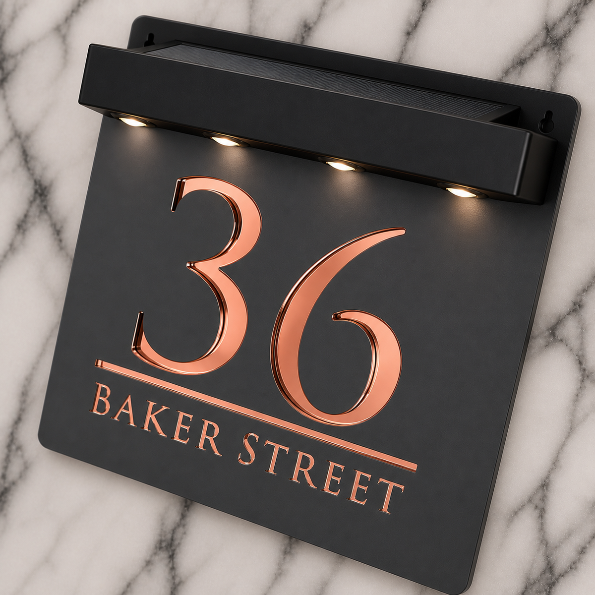 Bellissima LED House Numbers Address Plaque 180mm x 180mm