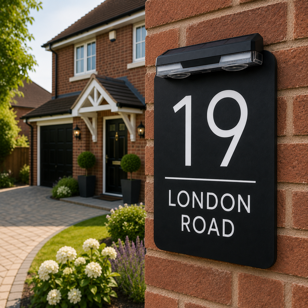 Personalised Door Numbers Signs Custom House Number Plaque Black 20x13cm