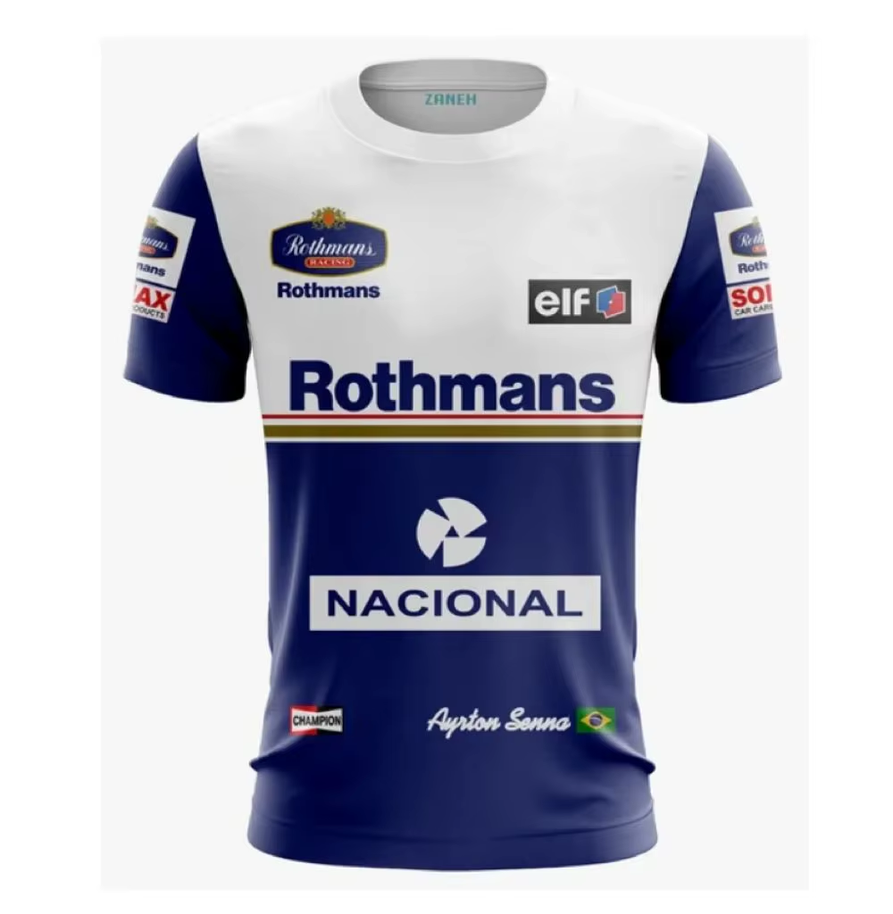 Ayrton Senna Men's Retro 1990s Williams F1 T-Shirt