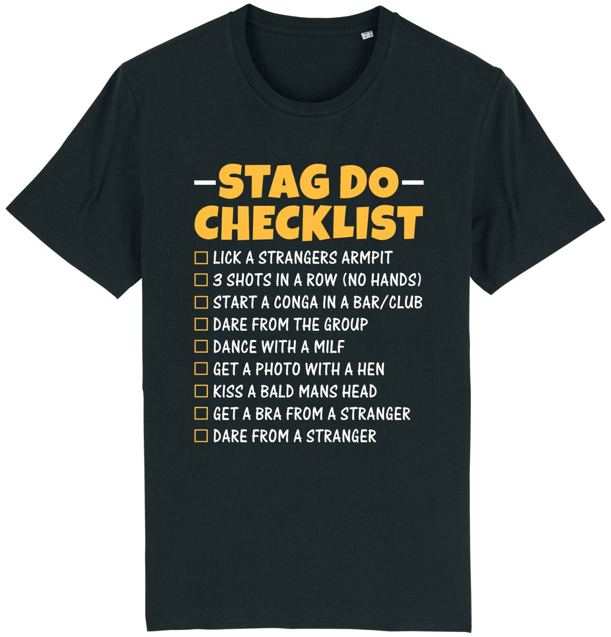 Fruit of the Loom Men's Stag Do Checklist Graphic T-Shirt