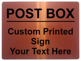 068 Custom Personalised POST BOX Metal Aluminium Plaque Sign For Door House Gate Letters Parcels