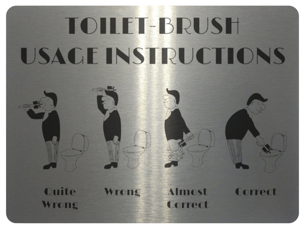 UV033 TOILET-BRUSH USAGE INSTRUCTIONS Funny Metal Aluminium Plaque Sign Door A4