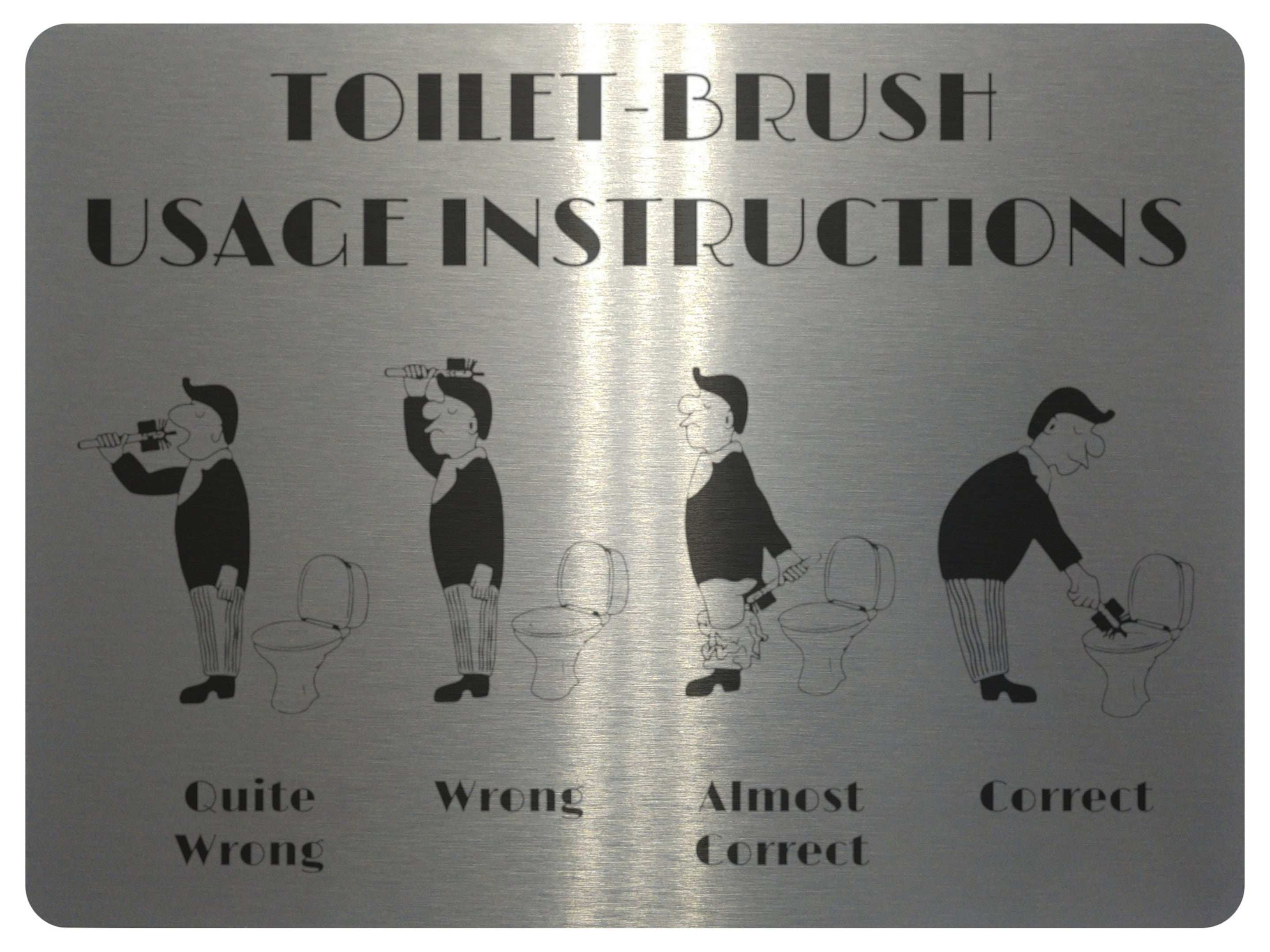 UV033 TOILET-BRUSH USAGE INSTRUCTIONS Funny Metal Aluminium Plaque Sign Door A4