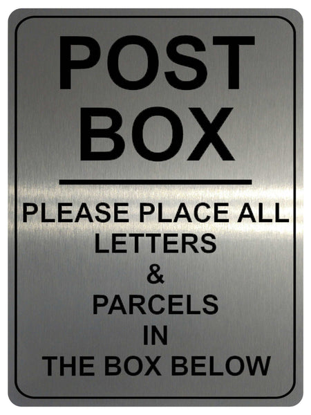 1094 POST BOX LETTERS & PARCELS Metal Aluminium Plaque Sign Door House Office