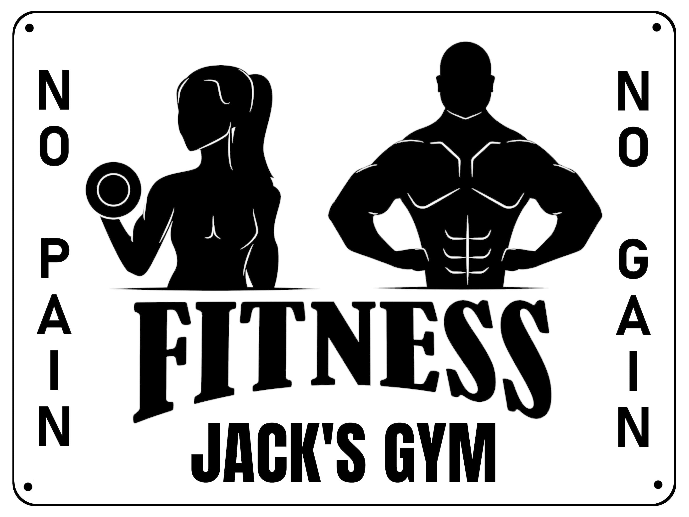 UV075 Custom Personalised Gym Fitness Door Wall Metal Aluminium Plaque Sign A4