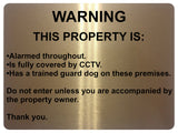 1915 WARNING THIS PROPERTY IS ALARMED CCTV Door Metal Aluminium Plaque Sign