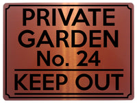 1932 Personalised PRIVATE GARDEN Number KEEP OUT Metal Aluminium Sign Plaque