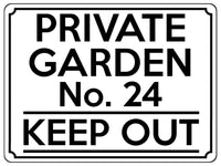 1932 Personalised PRIVATE GARDEN Number KEEP OUT Metal Aluminium Sign Plaque