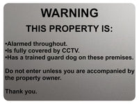 1915 WARNING THIS PROPERTY IS ALARMED CCTV Door Metal Aluminium Plaque Sign