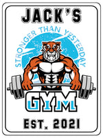 1015 Custom Personalised Tiger Gym Metal Aluminium Sign Plaque Fitness Door Wall