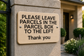 W038 PLEASE LEAVE PARCELS IN PARCEL BOX TO LEFT Wood Sign Wooden Plaque