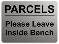 1911 PARCELS Please Leave Inside Bench Door Letters Metal Aluminium Plaque Sign