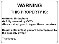 1915 WARNING THIS PROPERTY IS ALARMED CCTV Door Metal Aluminium Plaque Sign