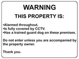 1915 WARNING THIS PROPERTY IS ALARMED CCTV Door Metal Aluminium Plaque Sign