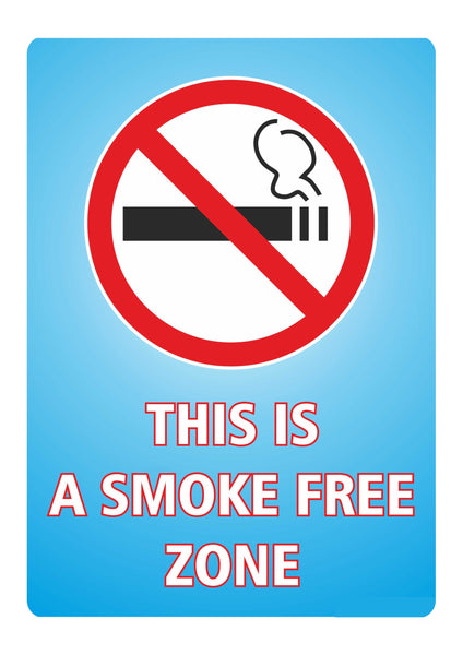 1283 This is a smoke free zone Metal Aluminium Plaque Sign Door House Office