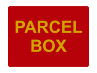 1208 PARCEL BOX Metal Aluminium Plaque Sign House Door Gate Office Post Letters