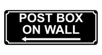 1373 POST BOX ON WALL Arrow Left Metal Aluminium Plaque Sign House Office Door