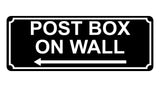 1373 POST BOX ON WALL Arrow Left Metal Aluminium Plaque Sign House Office Door