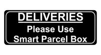 1241 DELIVERIES Please Use Smart Parcel Box Metal Aluminium Plaque Sign House Office