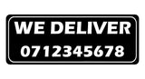 1170 Custom Personalised WE DELIVER Metal Aluminium Plaque Sign Door Bar Restaurant Pub